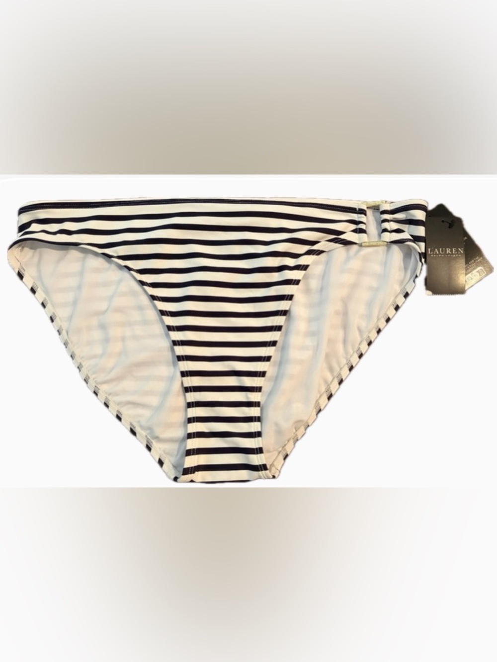 Lauren Ralph Lauren Luxe Stripe Bikini Bottom Size 14 NWT